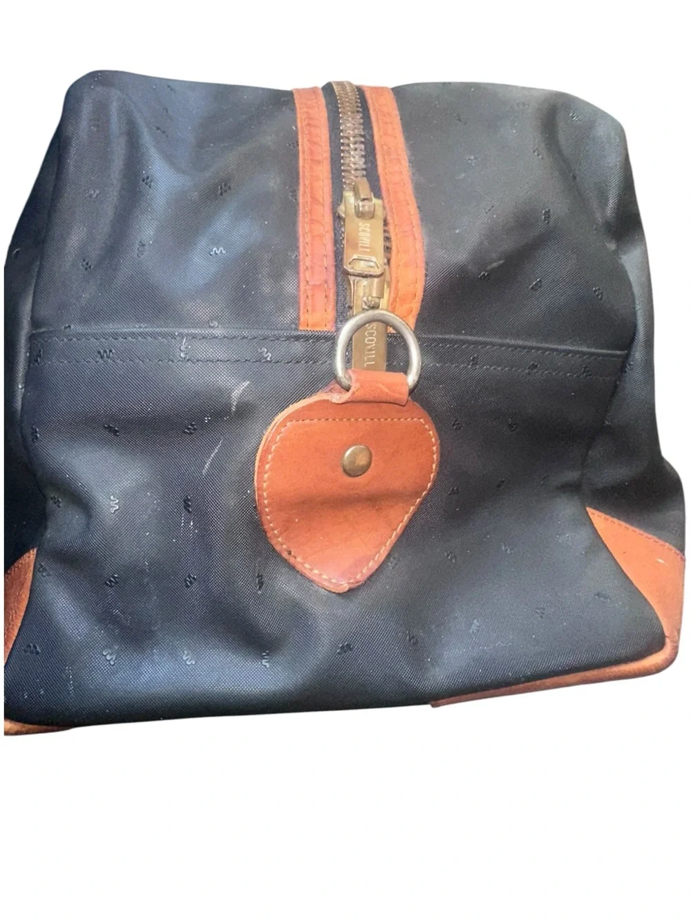 King Ranch Black Duffel Bag with Brown Leather Trim